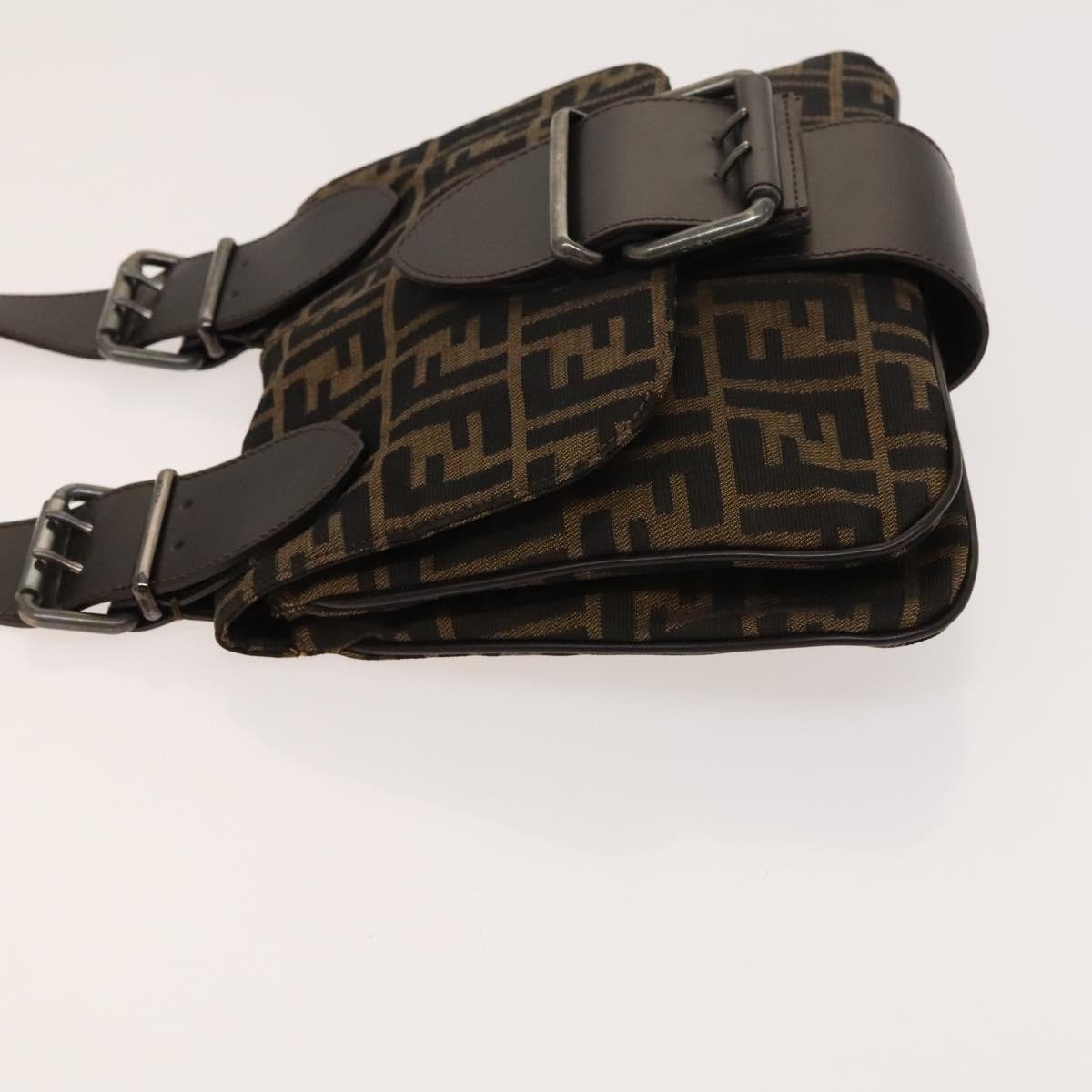 Fendi Zucca, Brown, Canvas, shoulder