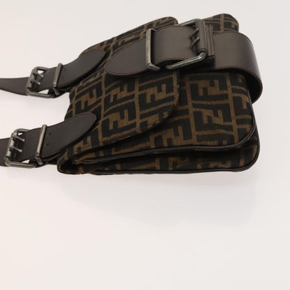 Fendi Zucca, Brown, Canvas, shoulder