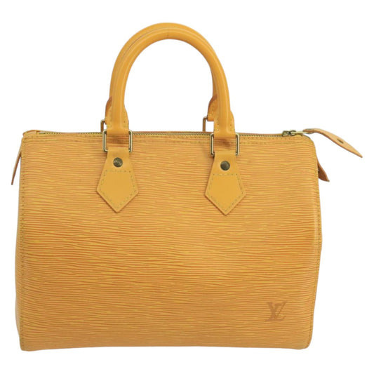 Louis Vuitton Speedy, Yellow, Leather, handbag