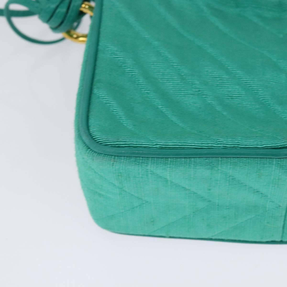Chanel Camera, Green, Canvas, shoulder