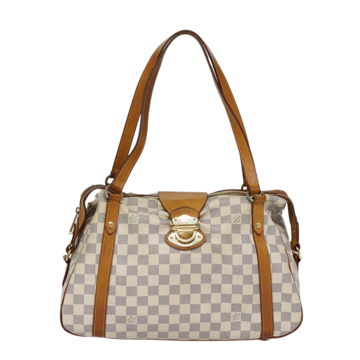 Louis Vuitton Stresa, White, Canvas, shoulder