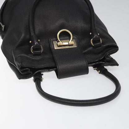 Salvatore Ferragamo Gancini, Black, Leather, handbag
