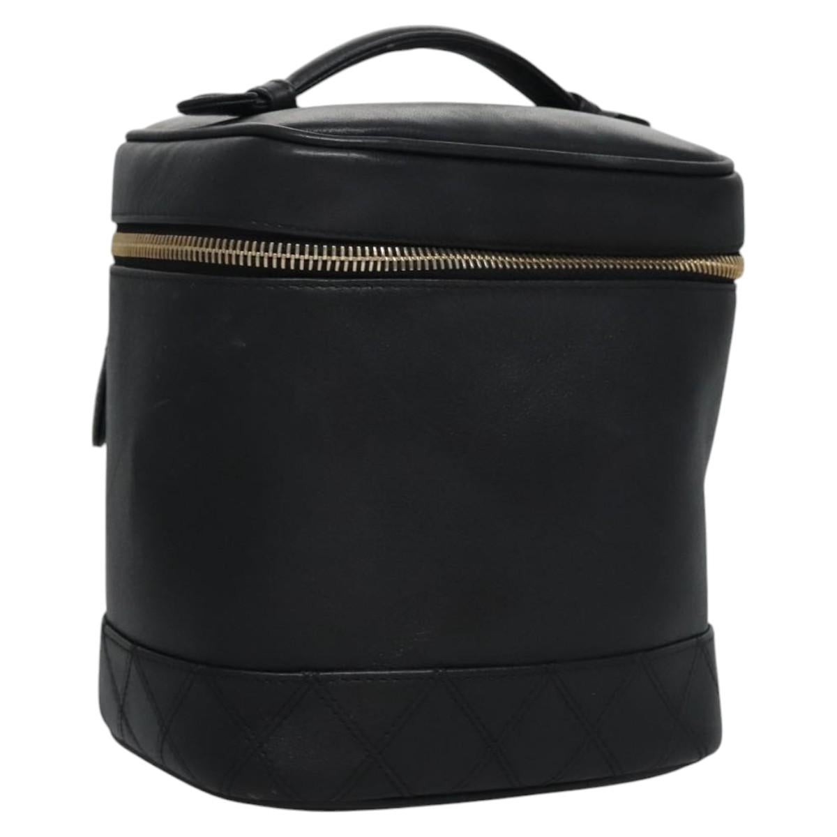 Chanel Vanity, Black, Leather, clutch
