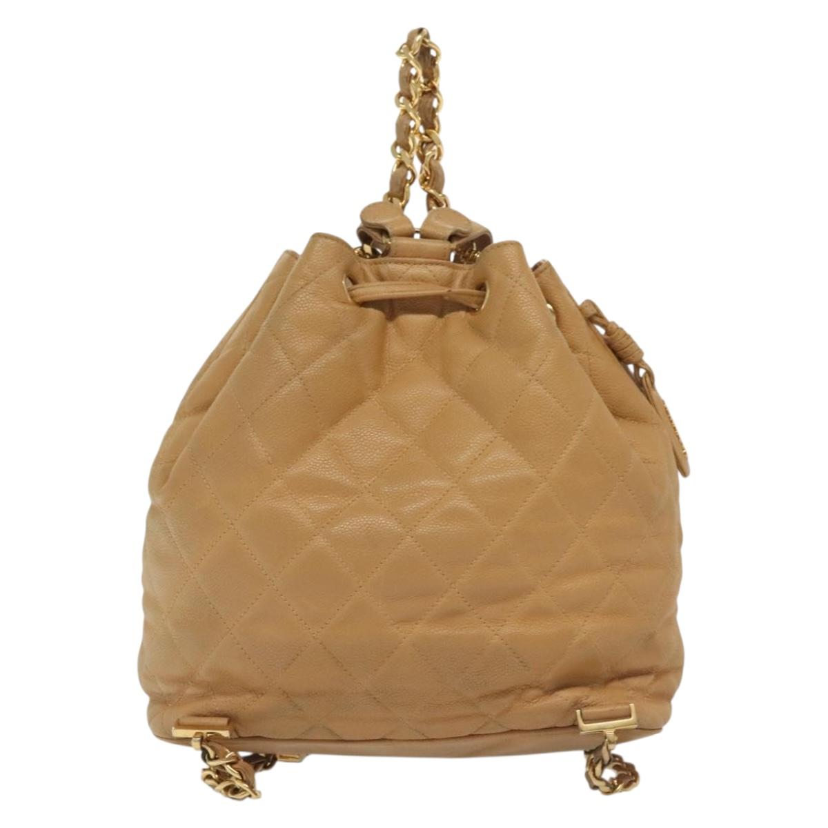 Chanel Vintage, Yellow, Leather, backpack
