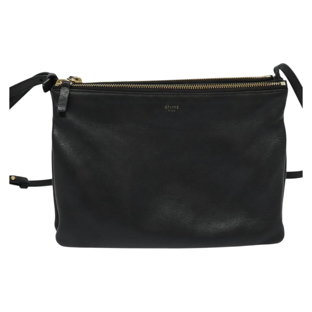 Céline Trio, Black, Leather, shoulder