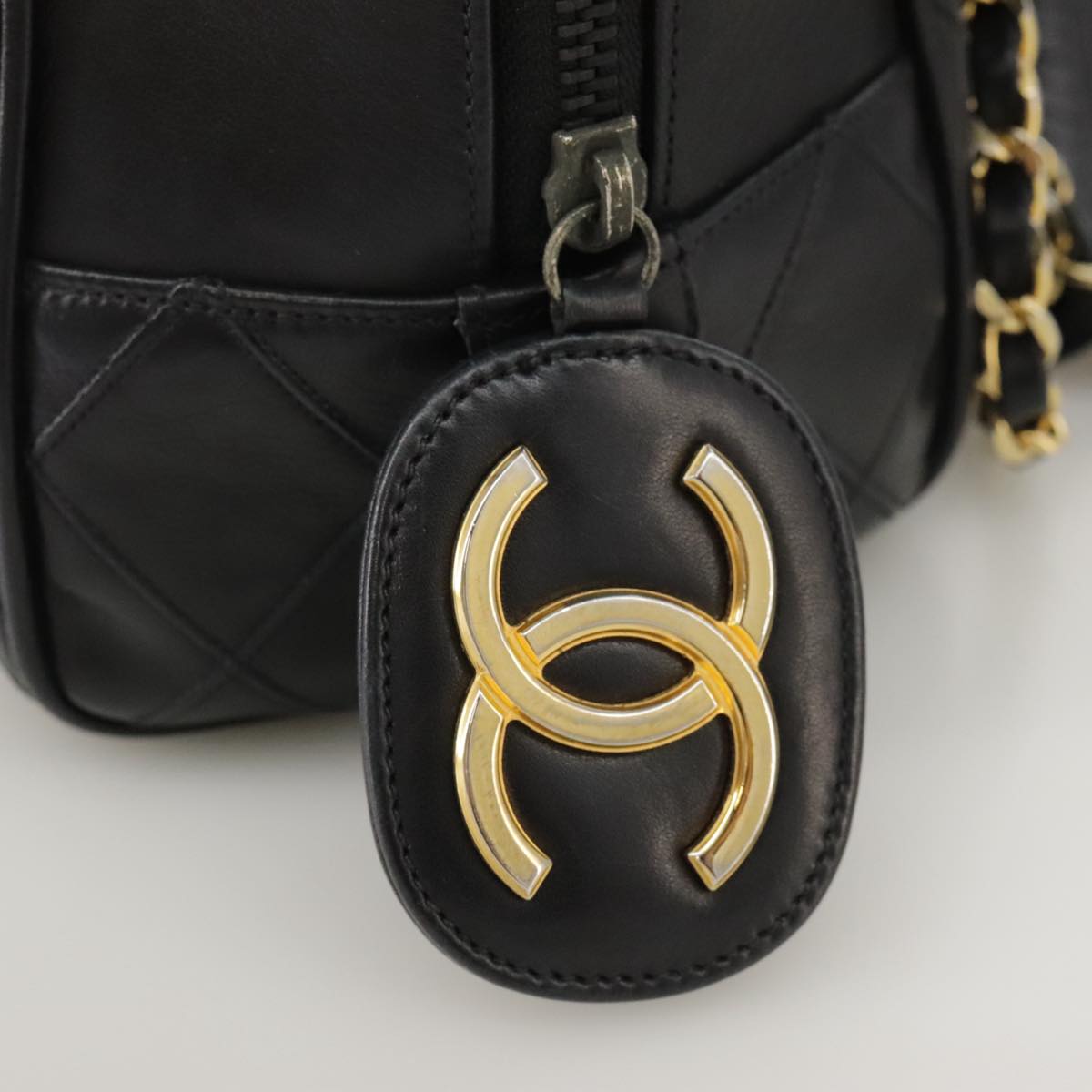 Chanel Camera, Black, Leather, shoulder