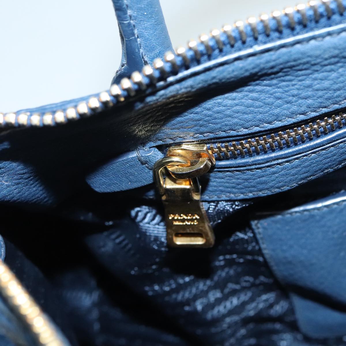 Prada, Blue, Leather, handbag