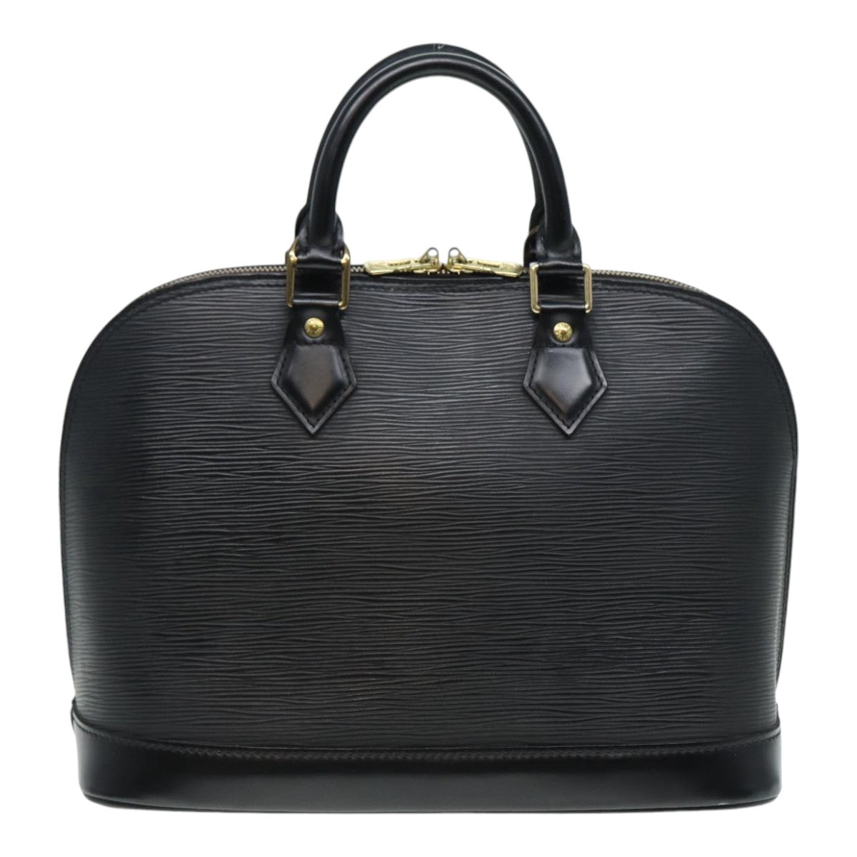 Louis Vuitton Alma, Black, Leather, handbag