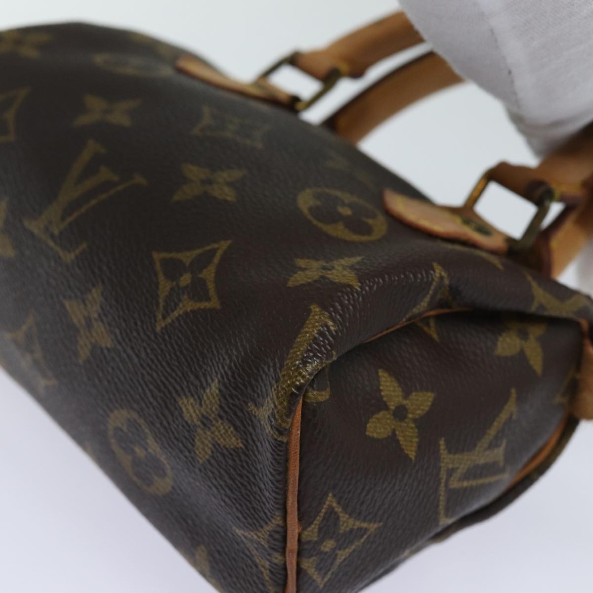 Louis Vuitton Nano Speedy, Brown, Canvas, handbag