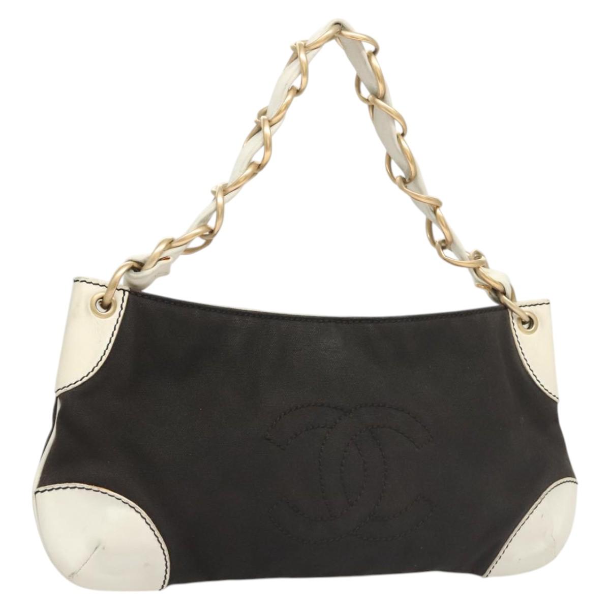 Chanel, Black, Canvas, shoulder