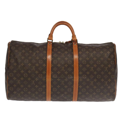 Louis Vuitton Keepall 60, Brown, Canvas, travel