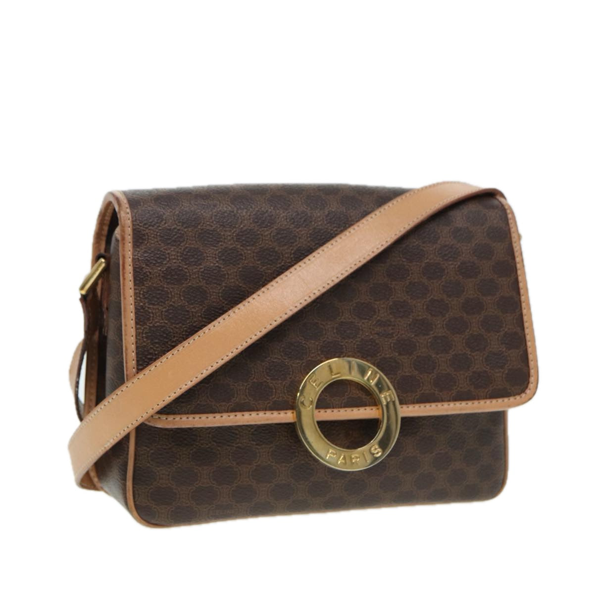 Céline Macadam, Brown, Canvas, shoulder