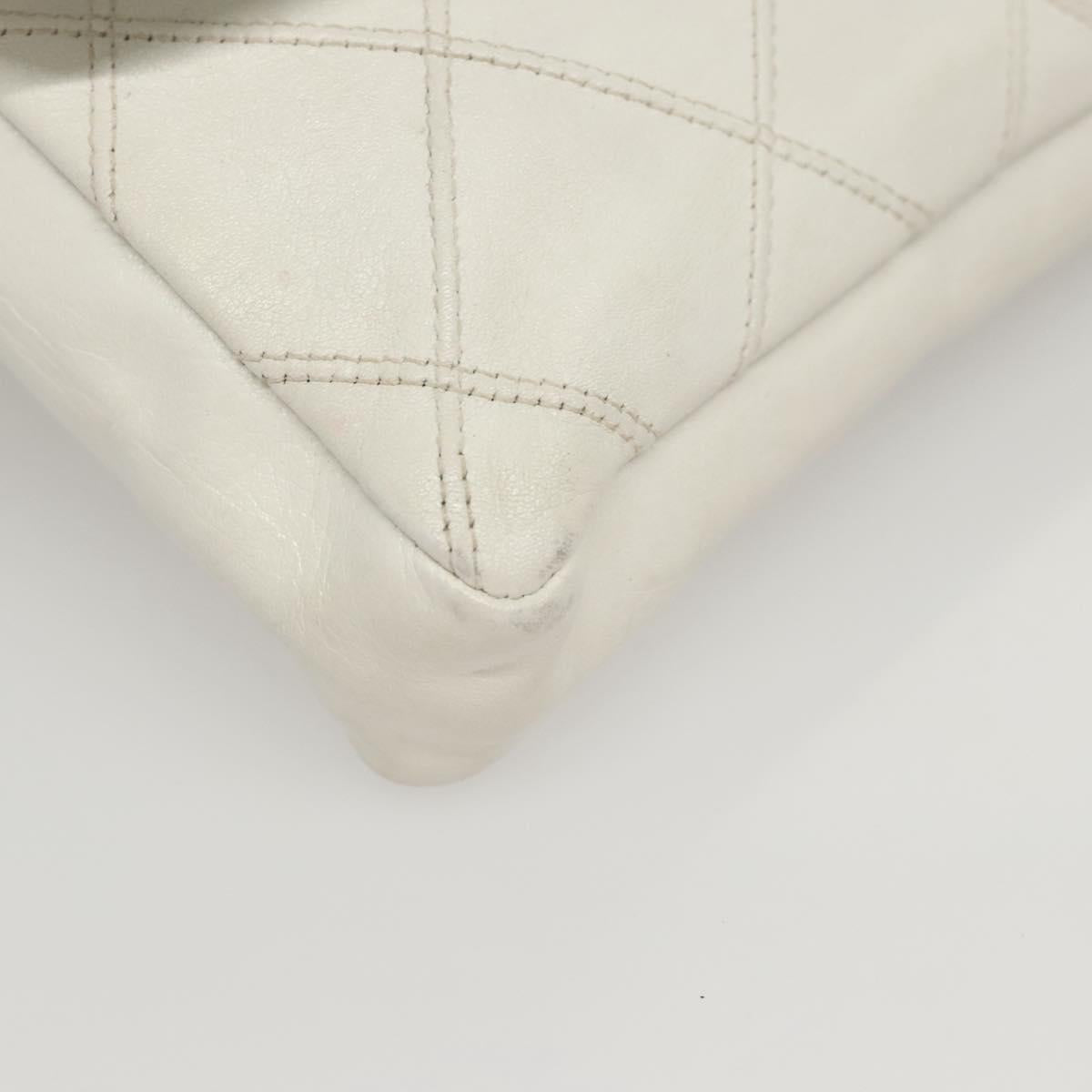 Chanel Cc, White, Leather, shoulder