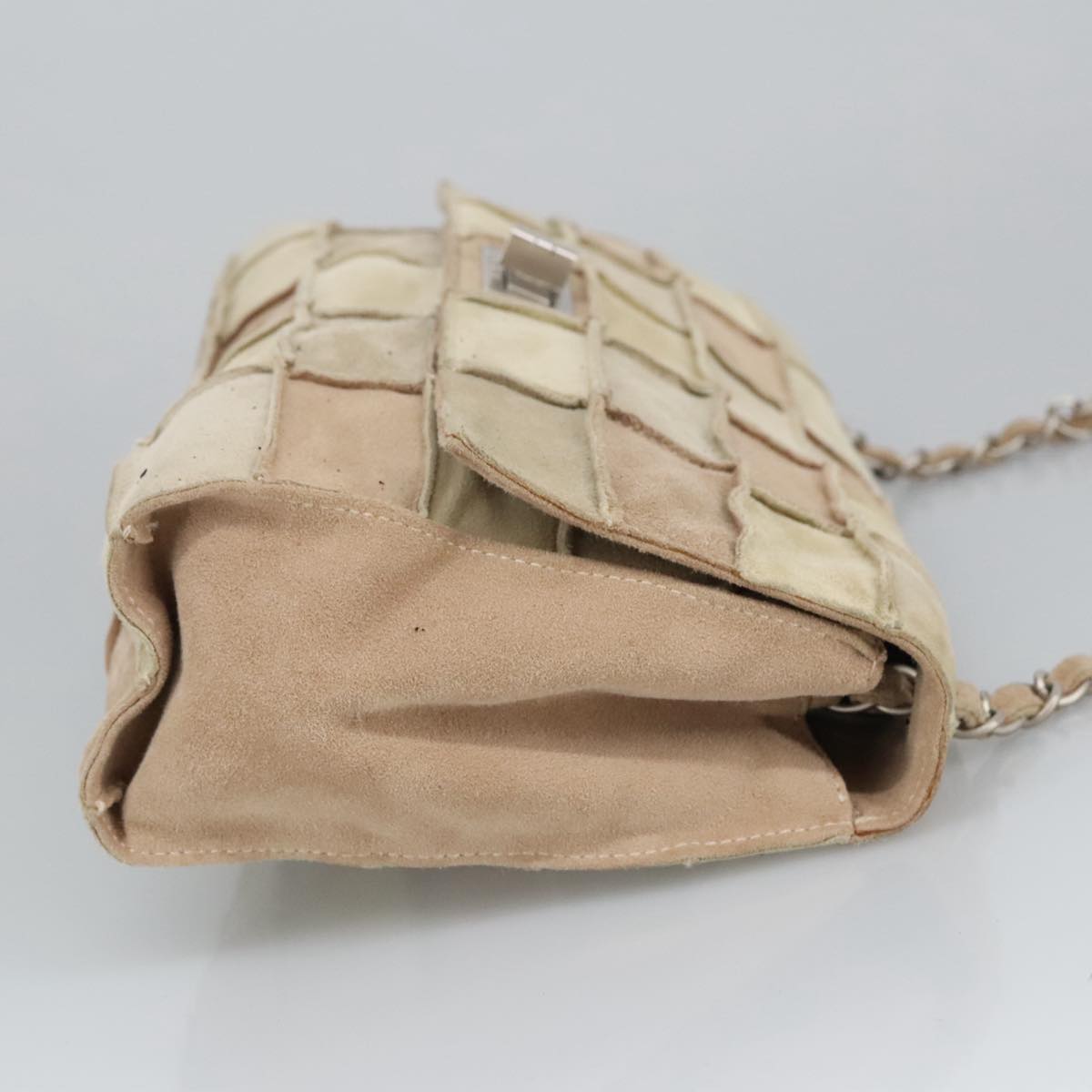 "Chanel 2,55", Beige, Suede, shoulder