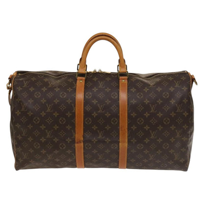 Louis Vuitton Keepall Bandouliere 55, Brown, Canvas, travel