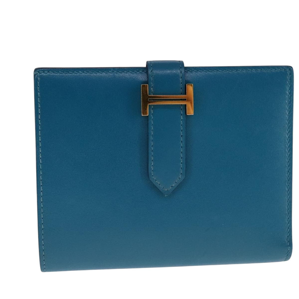 Hermès Béarn, Blue, Leather, wallet