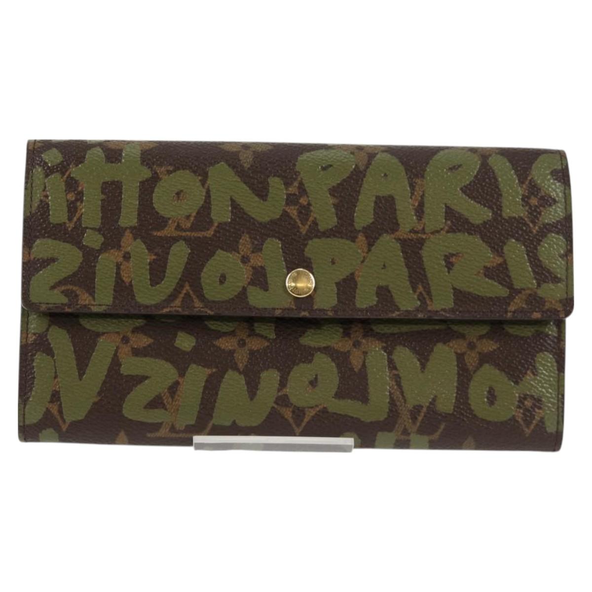 Louis Vuitton Porte Monnaie Credit, Khaki, Canvas, wallet