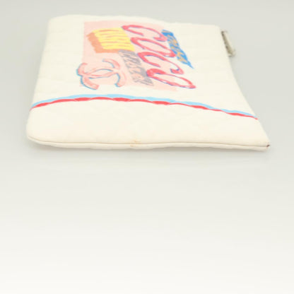 Chanel Coco Cuba, White, Canvas, clutch