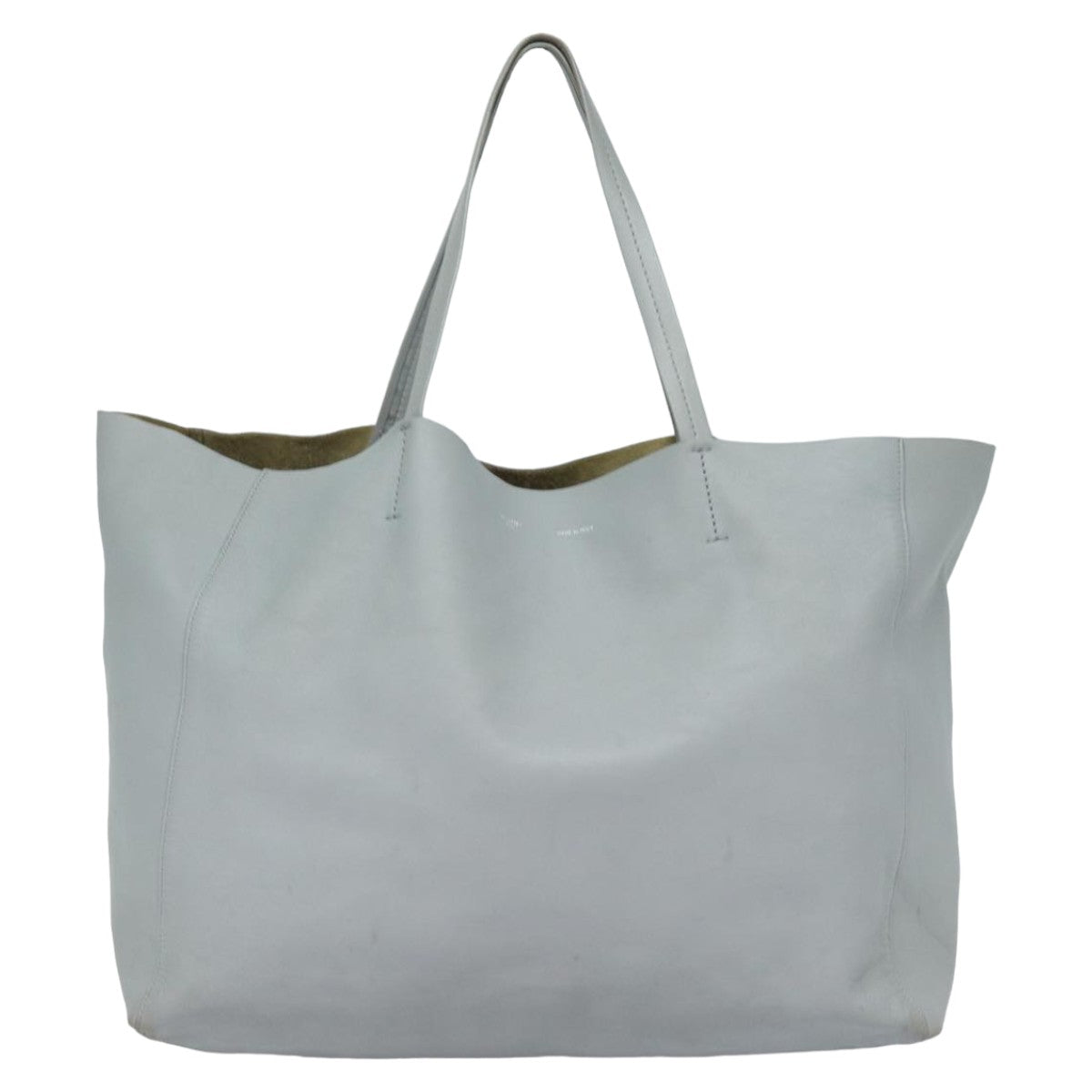 Céline Cabas Horizontal, Grey, Leather, tote