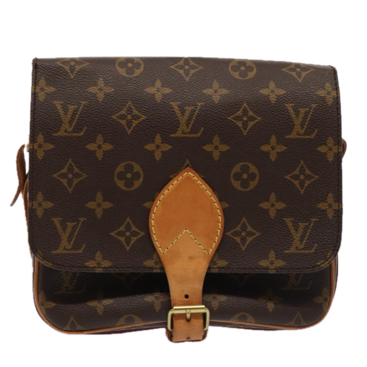 Louis Vuitton Cartouchière, Brown, Canvas, shoulder