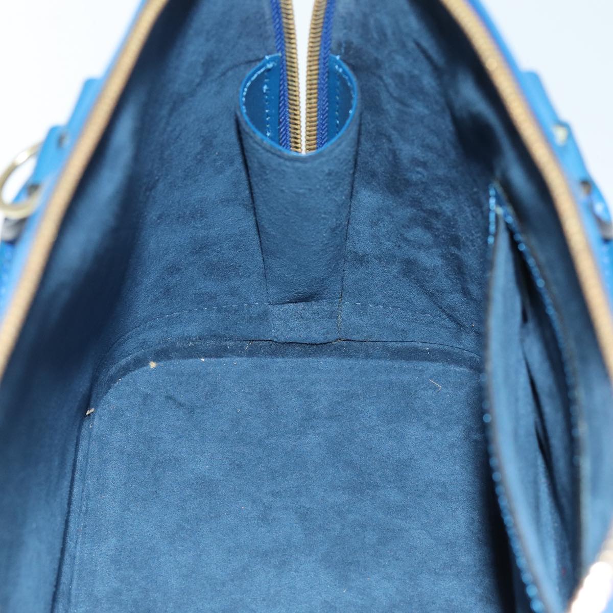 Louis Vuitton Alma, Blue, Leather, handbag