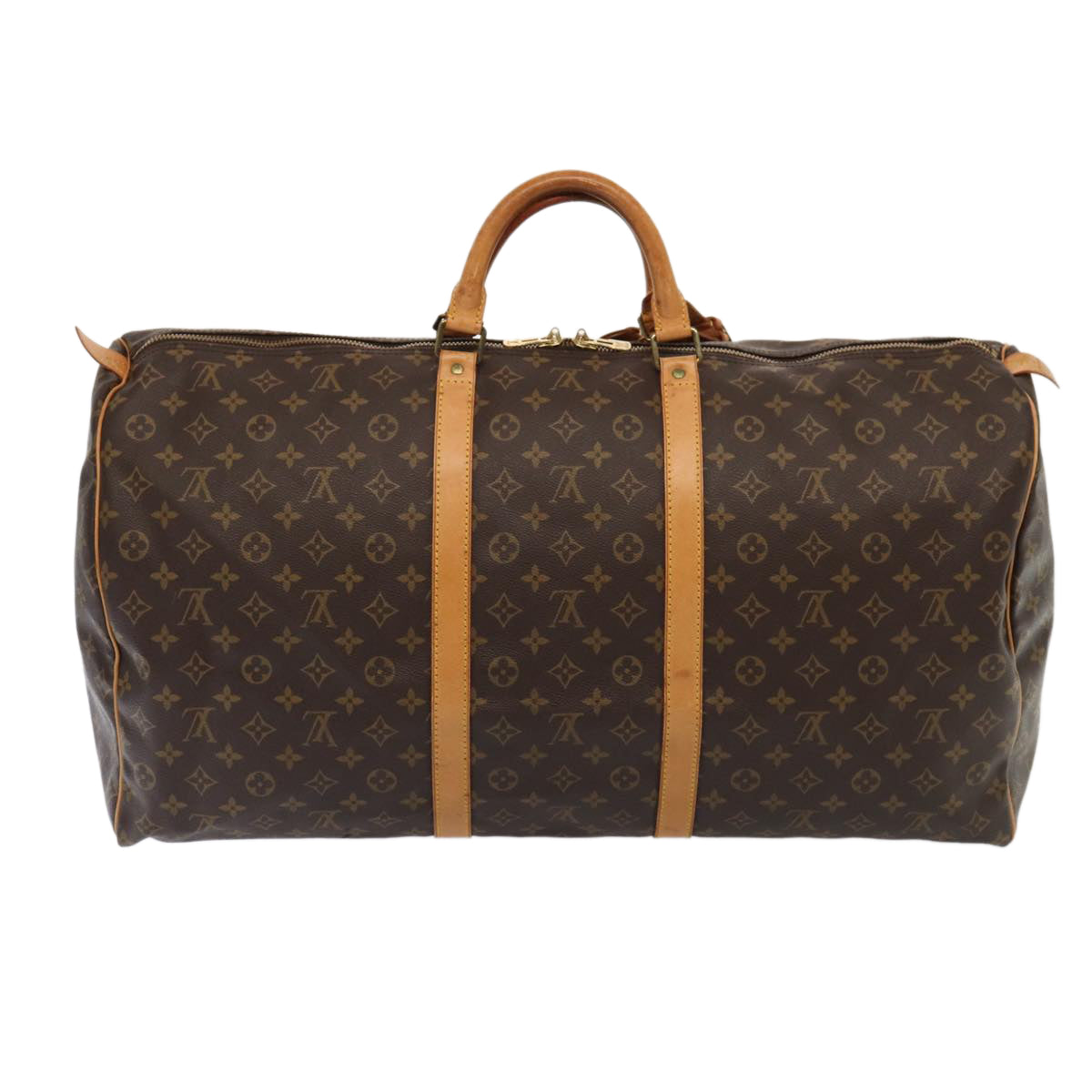 Louis Vuitton Keepall 60, Brown, Canvas, travel