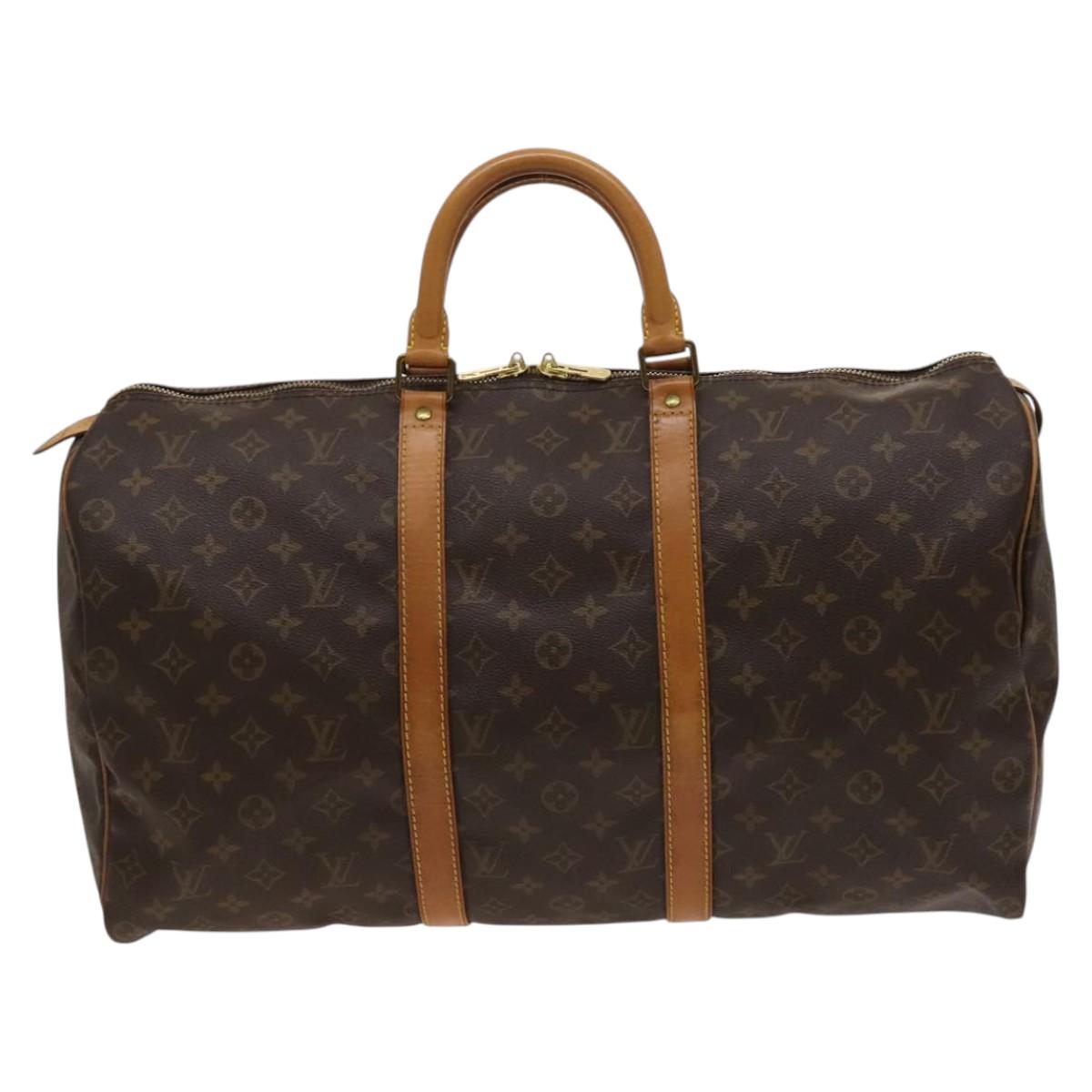 Louis Vuitton Keepall 50, Brown, Canvas, travel