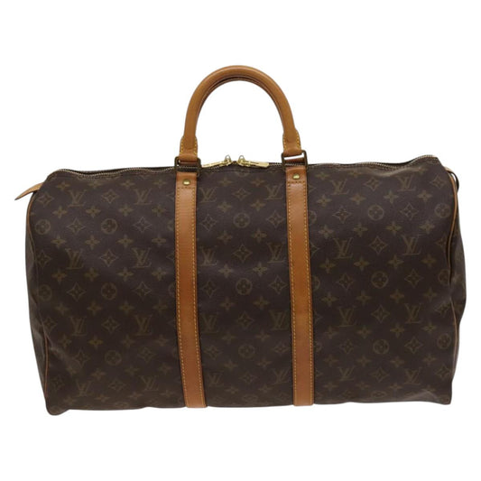 Louis Vuitton Keepall 50, Brown, Canvas, travel