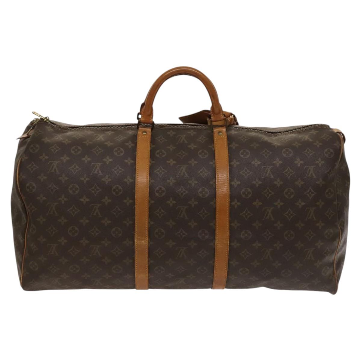 Louis Vuitton Keepall 60, Brown, Canvas, travel