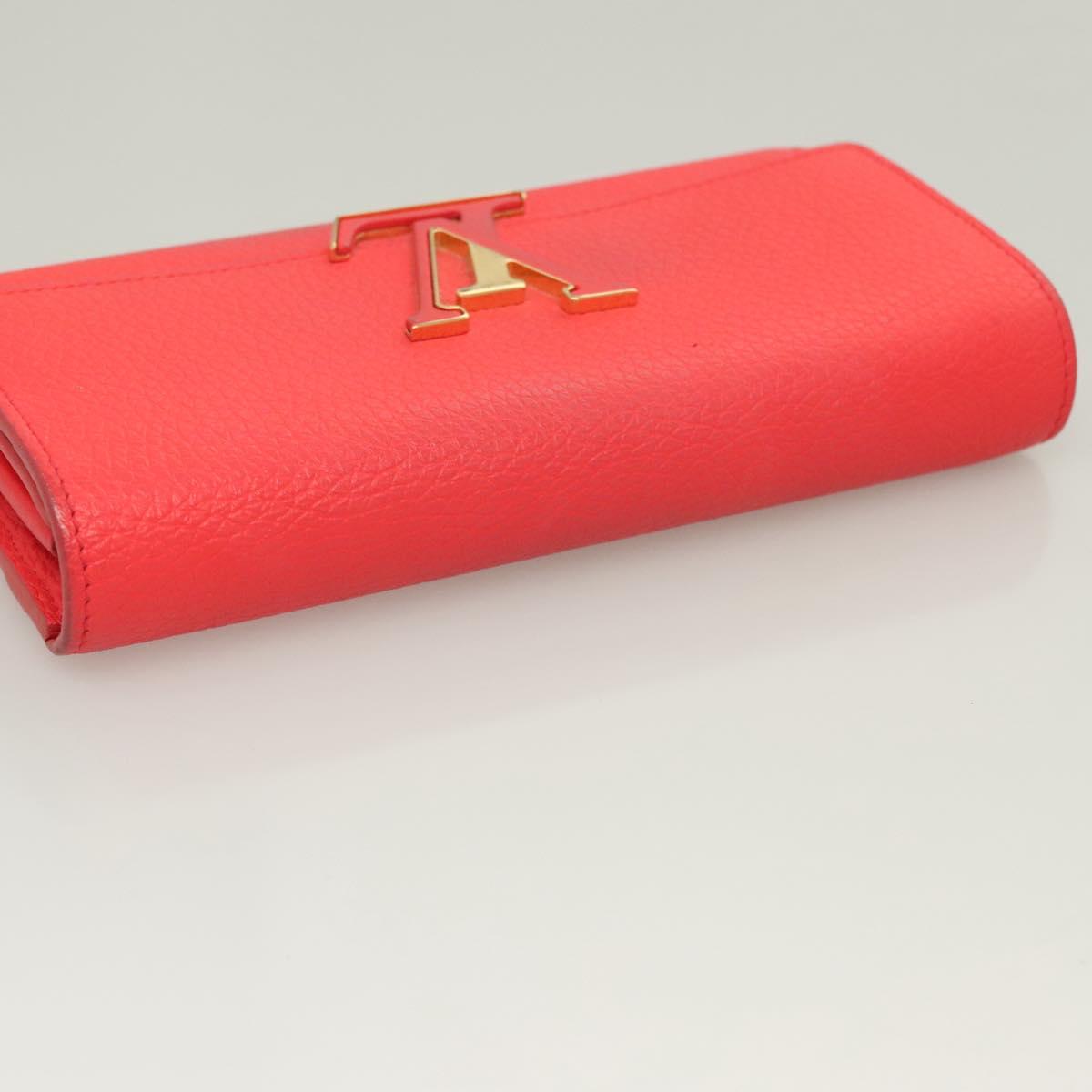 Louis Vuitton Capucines, Red, Leather, wallet