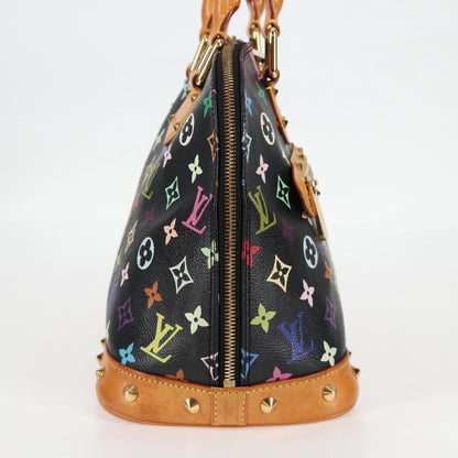 Louis Vuitton Alma, Black, Canvas, handbag