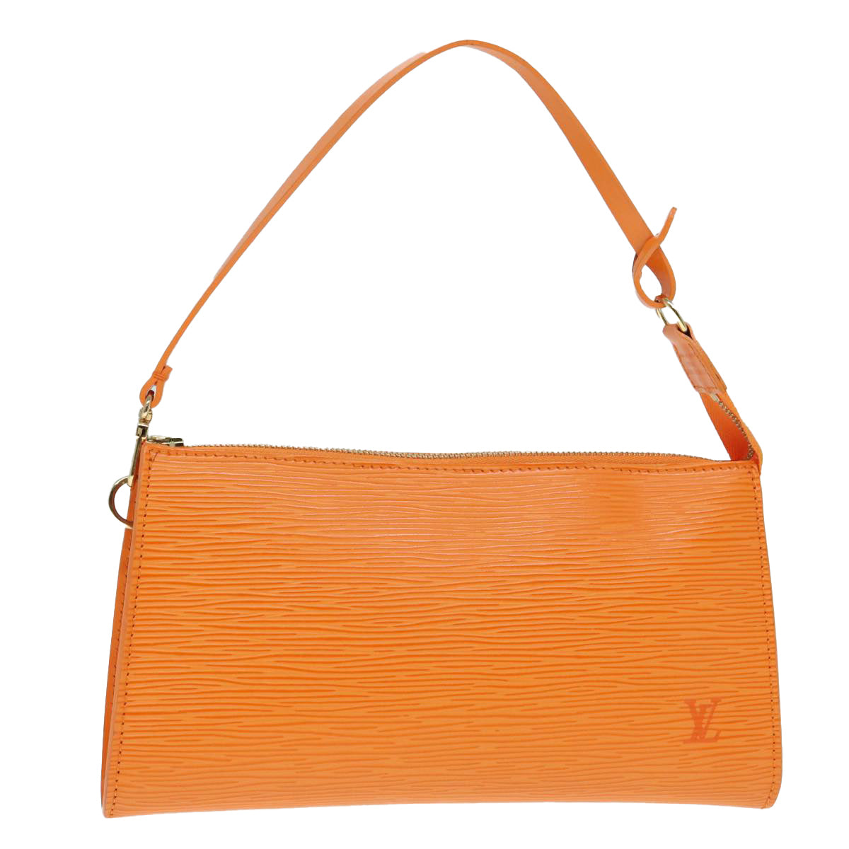 Louis Vuitton Pochette Accessoire, Orange, Leather, handbag