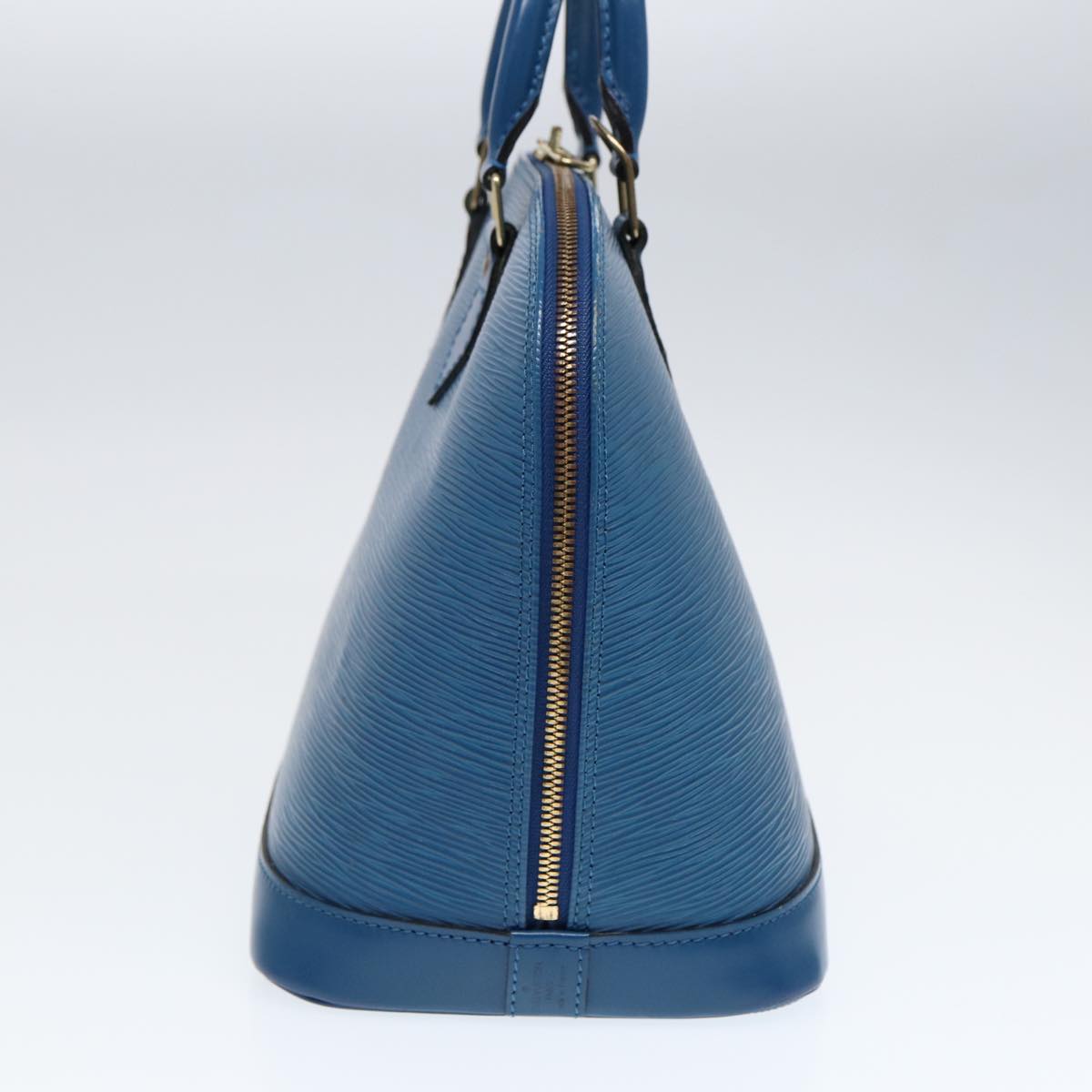 Louis Vuitton Alma, Blue, Leather, handbag