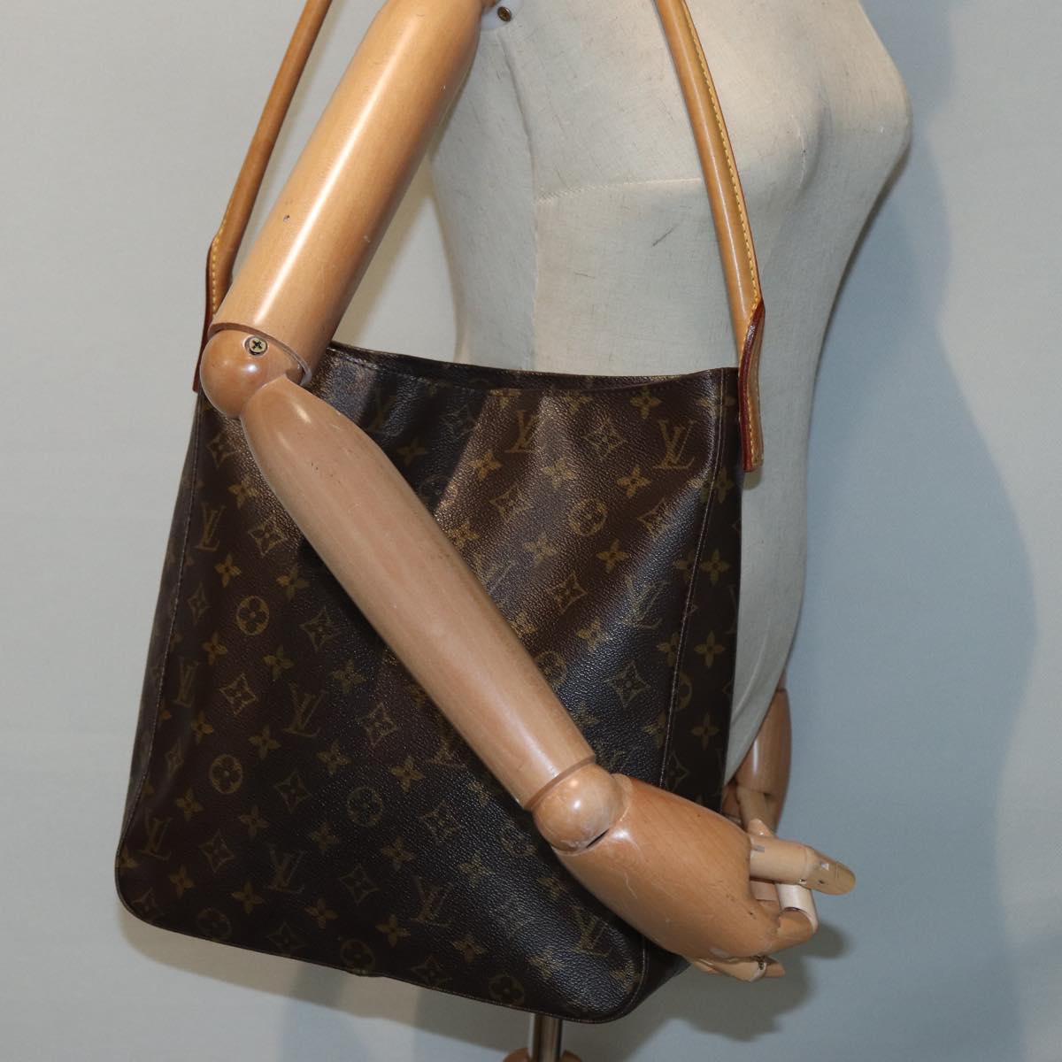 Louis Vuitton Looping GM, Blue, Canvas, shoulder