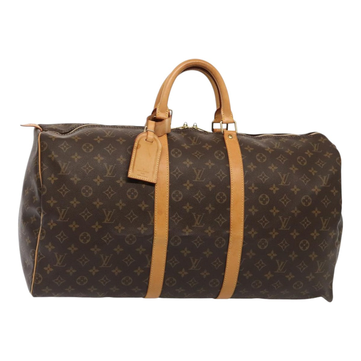 Louis Vuitton Keepall 55, Brown, Canvas, travel