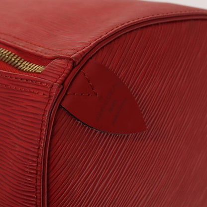 Louis Vuitton Keepall 55, Red, Leather, travel
