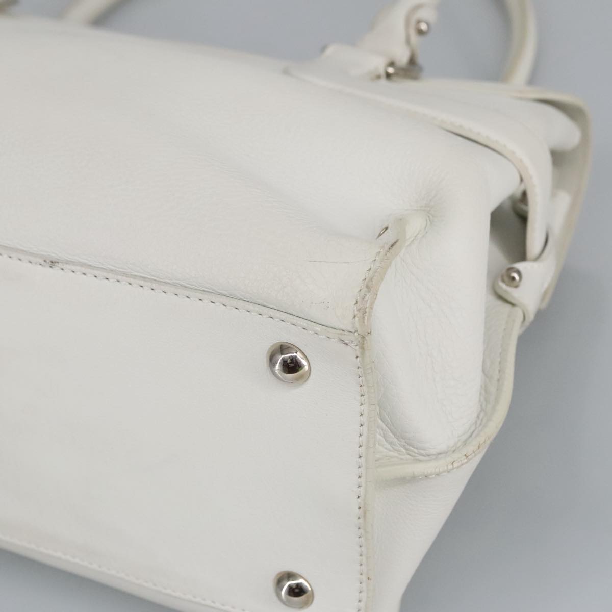 Salvatore Ferragamo, White, Leather, shoulder