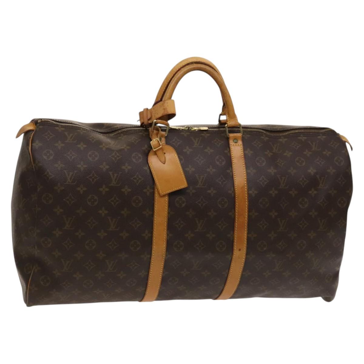 Louis Vuitton Keepall 60, Brown, Canvas, travel
