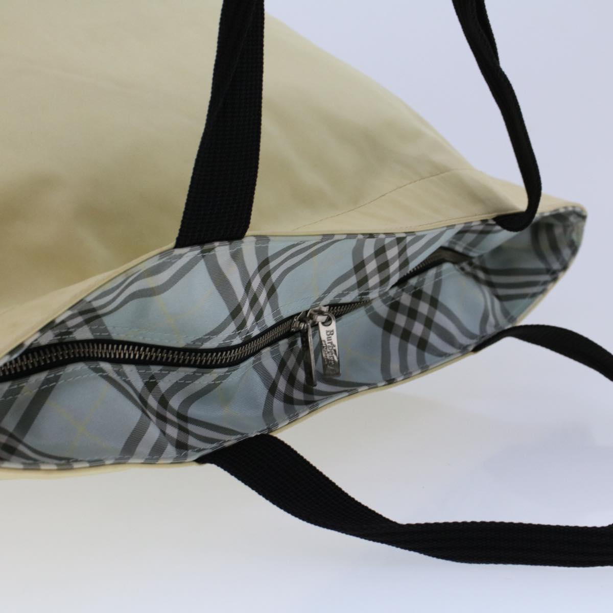 Burberry London Tote Vintage Check Canvas, YELLOW, SYNTHETIC, Handbag