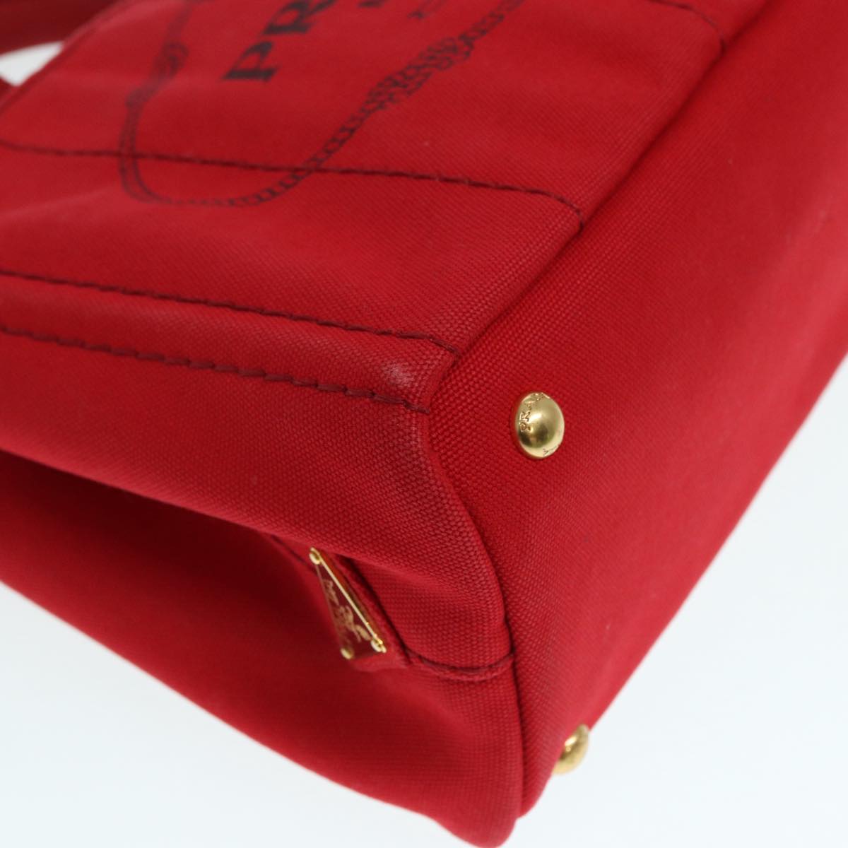 Prada Canapa, Red, Canvas, handbag