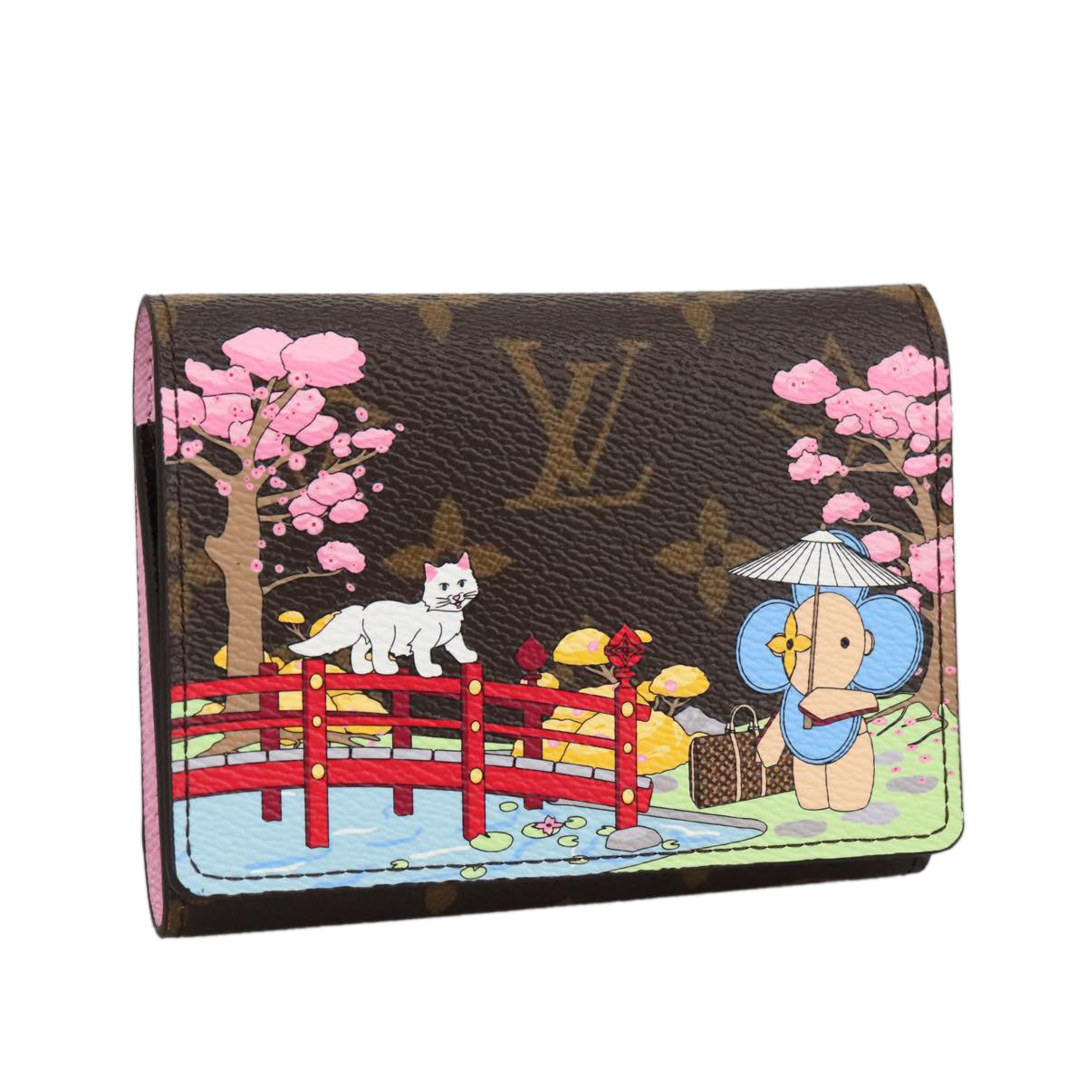 Louis Vuitton Portefeuille Victorine, Brown, Canvas, wallet