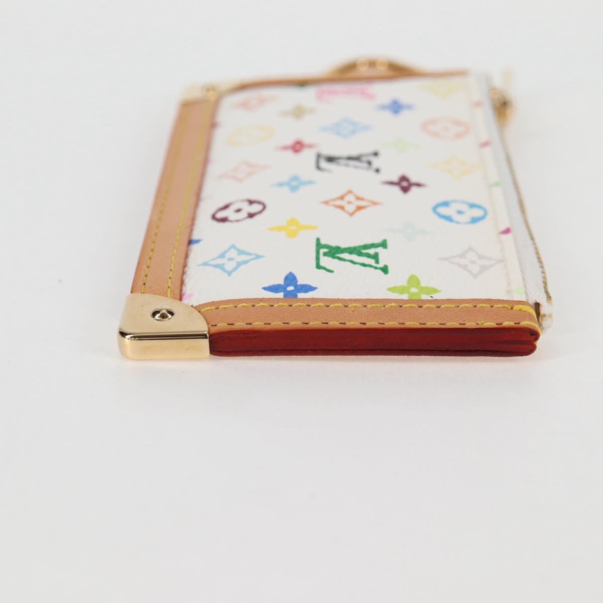 Louis Vuitton Pochette Clés, White, Canvas, wallet