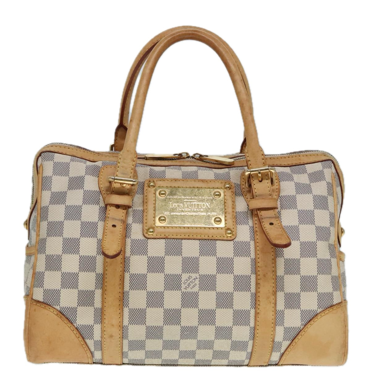 Louis Vuitton Berkley, White, Canvas, handbag