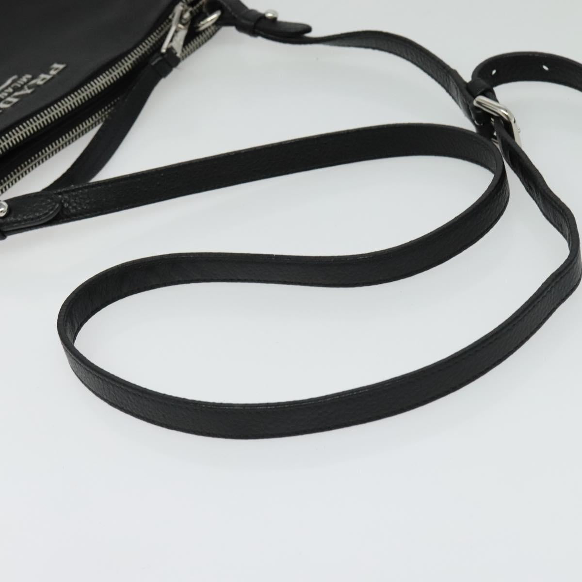 Prada Double, Black, Leather, shoulder
