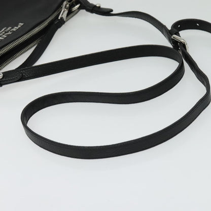 Prada Double, Black, Leather, shoulder