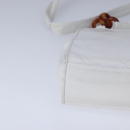 Chanel Cc, White, Leather, shoulder