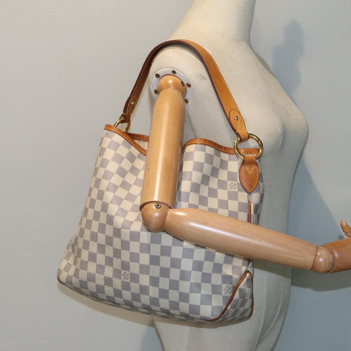 Louis Vuitton Delightful, Grey, Canvas, shoulder