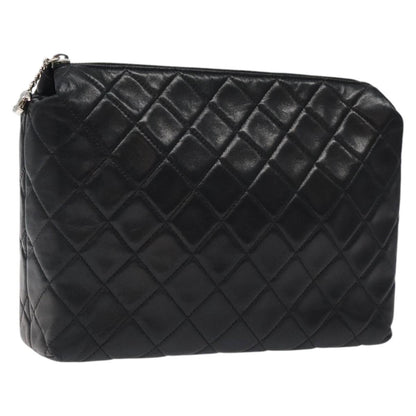 Chanel Timeless, Black, Leather, clutch