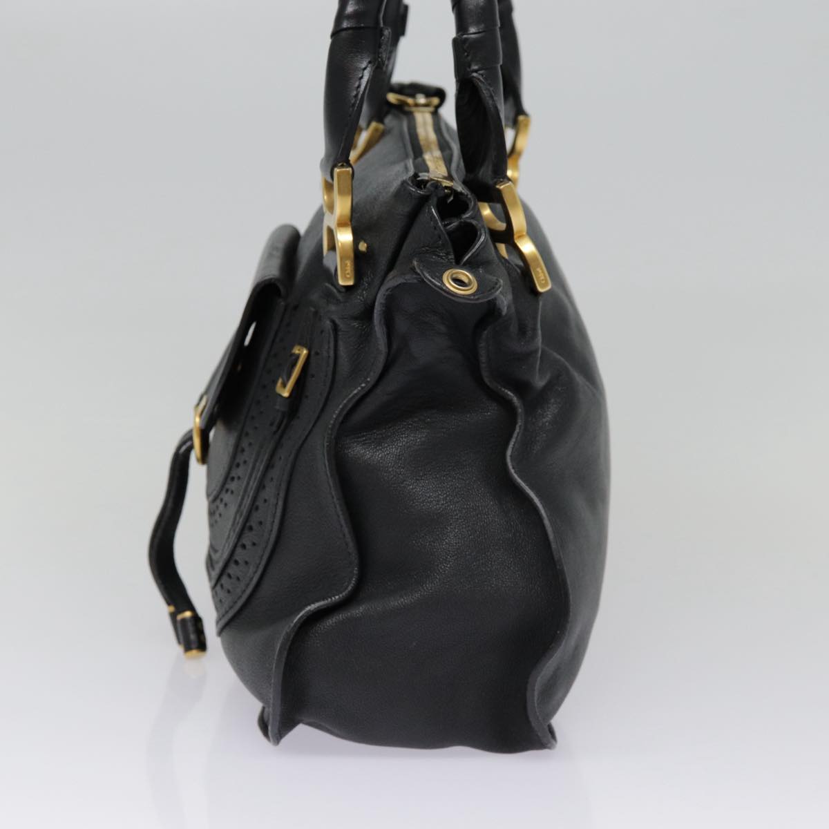 Chloé Marcie, Black, Leather, handbag