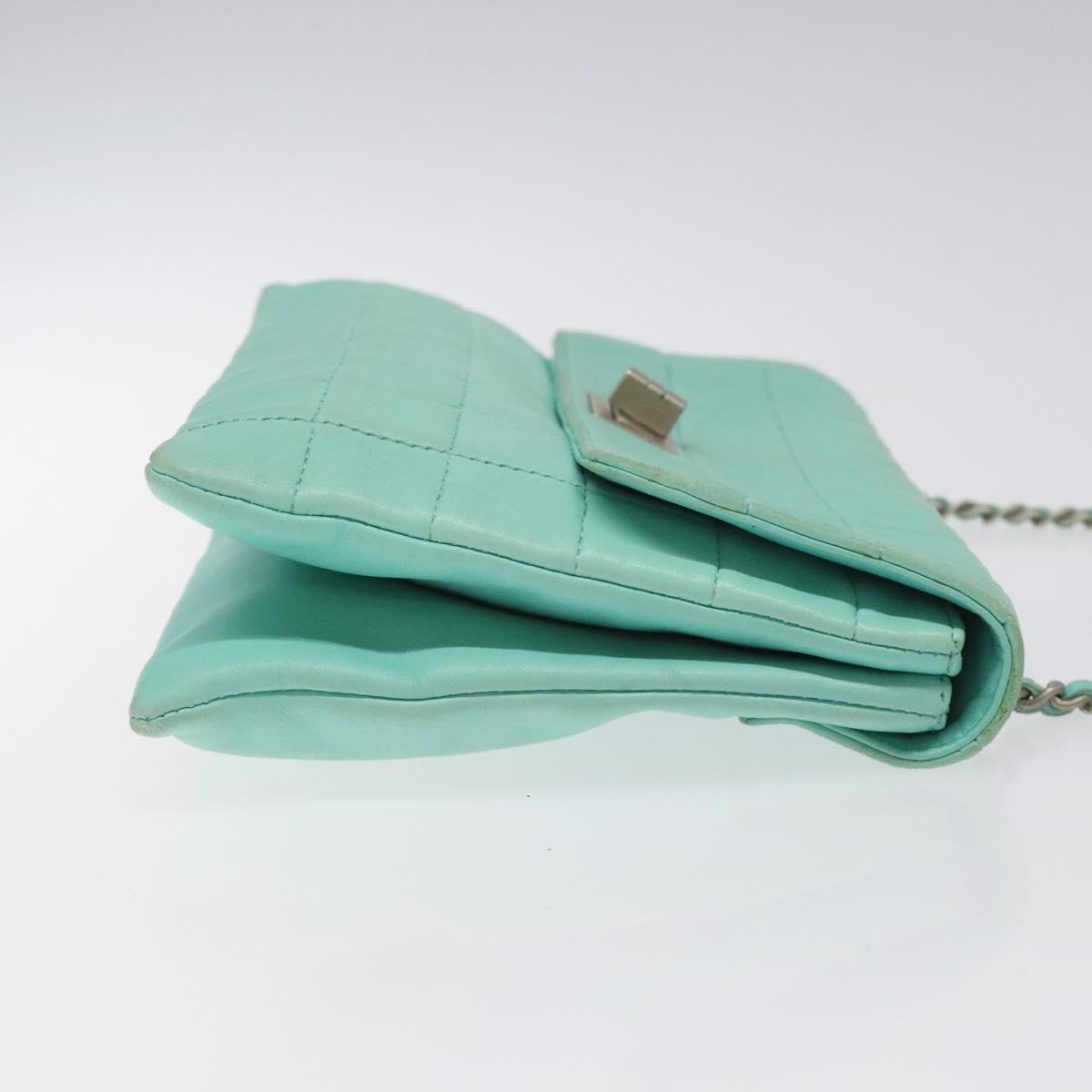 Chanel Chocolate bar, Blue, Leather, shoulder